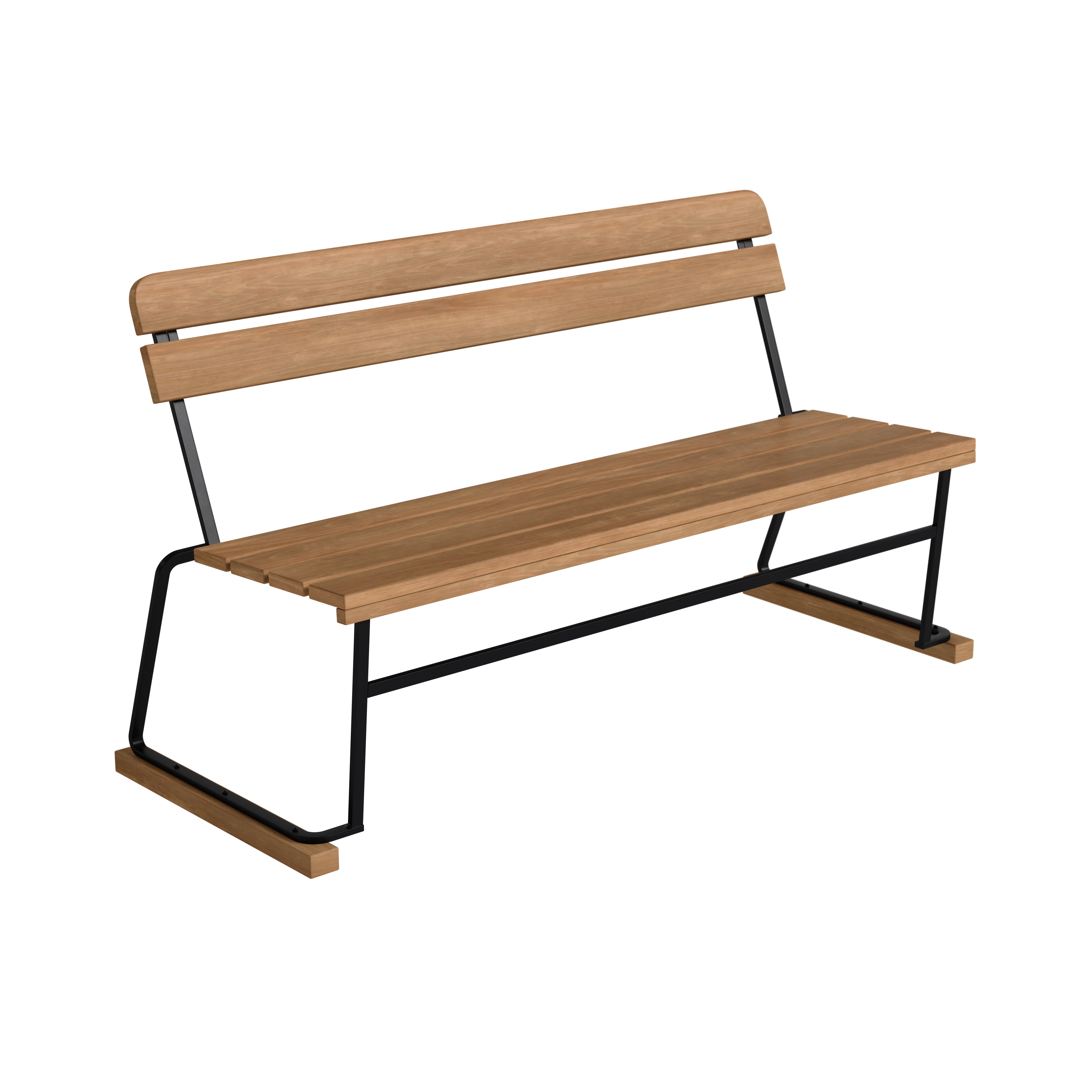 Grythyttan St&aring;lm&ouml;bler Soffa 3 140 Cm / Svart St&aring;l - B&auml;nkar Teak - 10326731