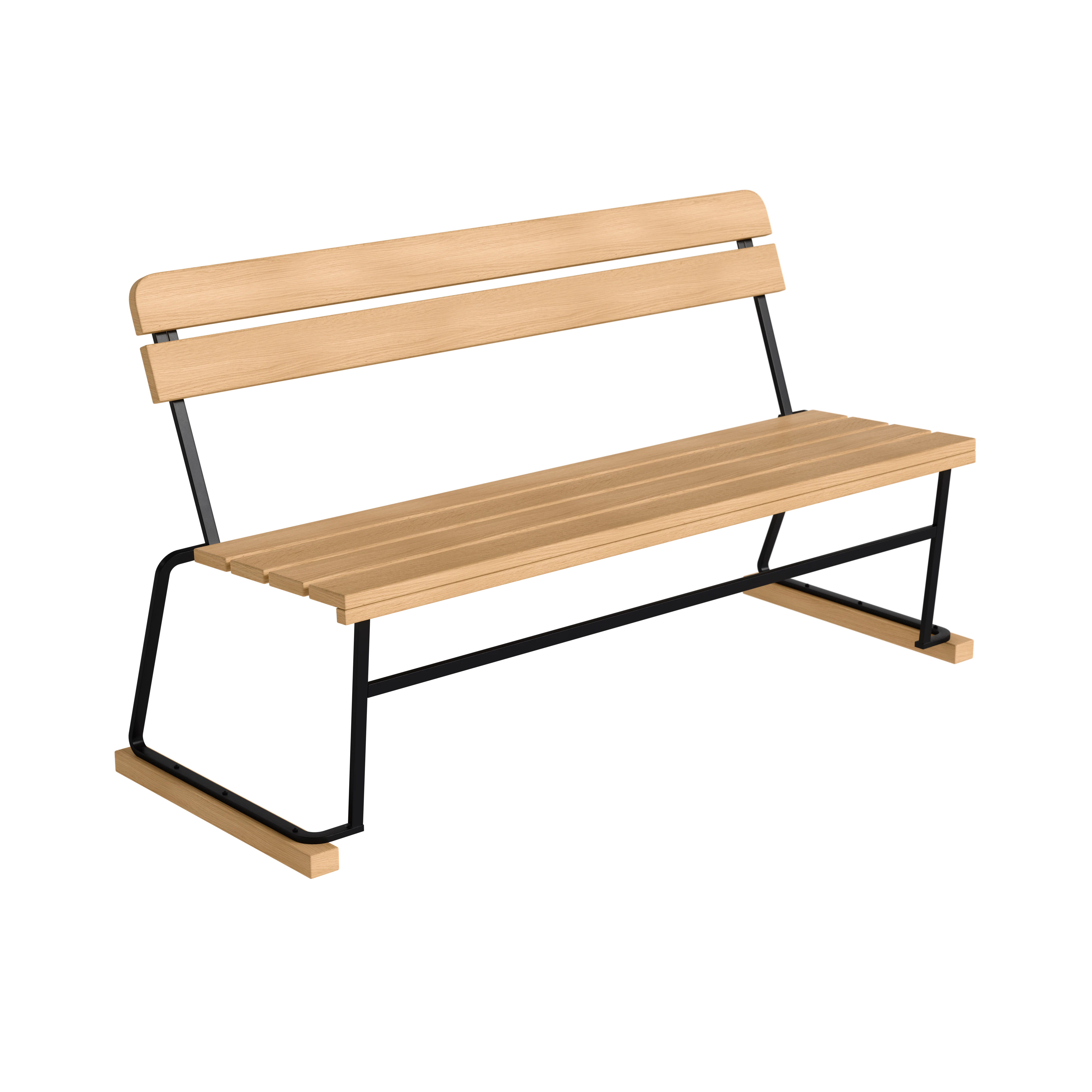 Grythyttan St&aring;lm&ouml;bler Soffa 3 140 Cm Oljad / Svart St&aring;l - B&auml;nkar Ek Oljad Ek - 10326781