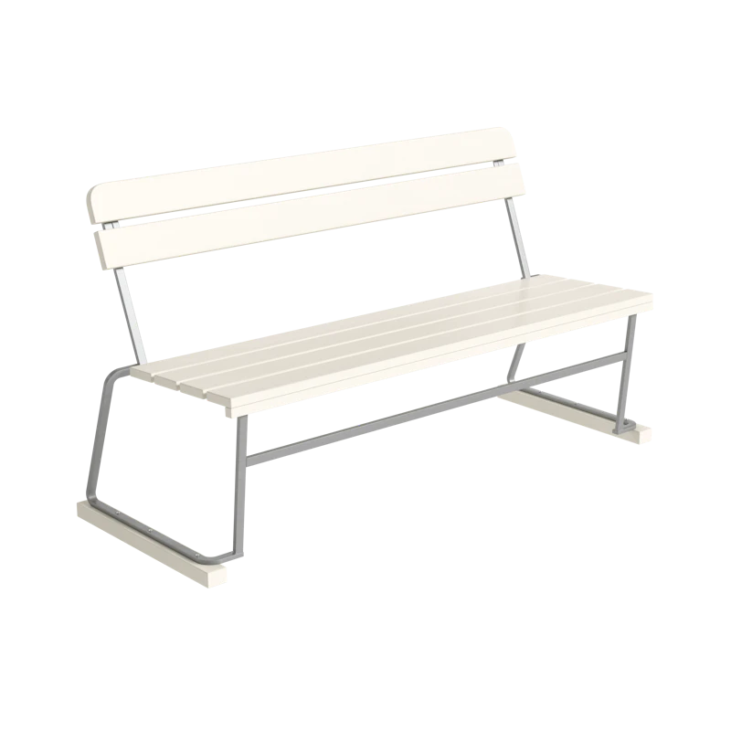 Soffa 3 140 cm, Vit Ek / Varmförzinkat Stål