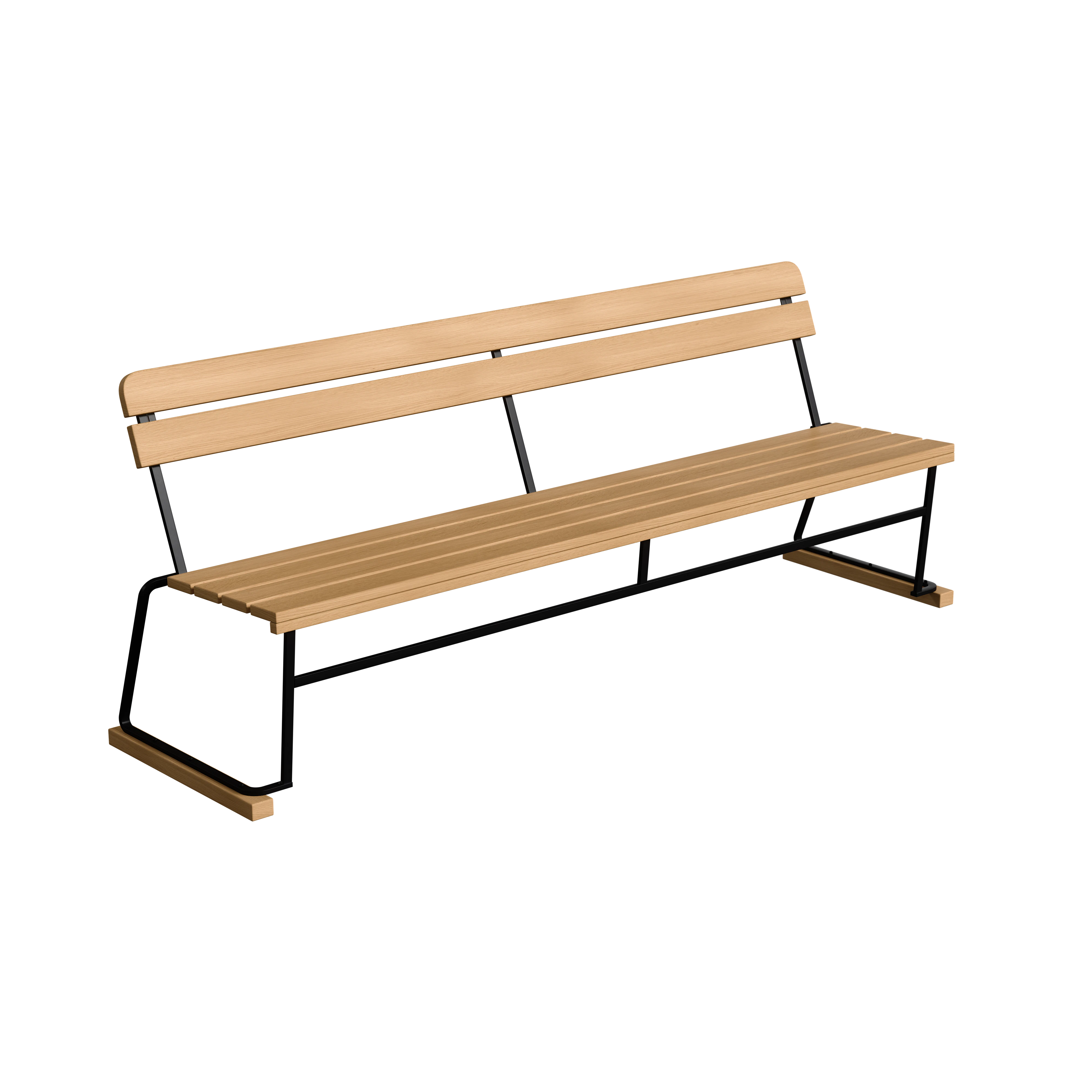 Grythyttan St&aring;lm&ouml;bler Soffa 5 204 Cm Oljad / Svart St&aring;l - B&auml;nkar Ek Oljad Ek - 1032617