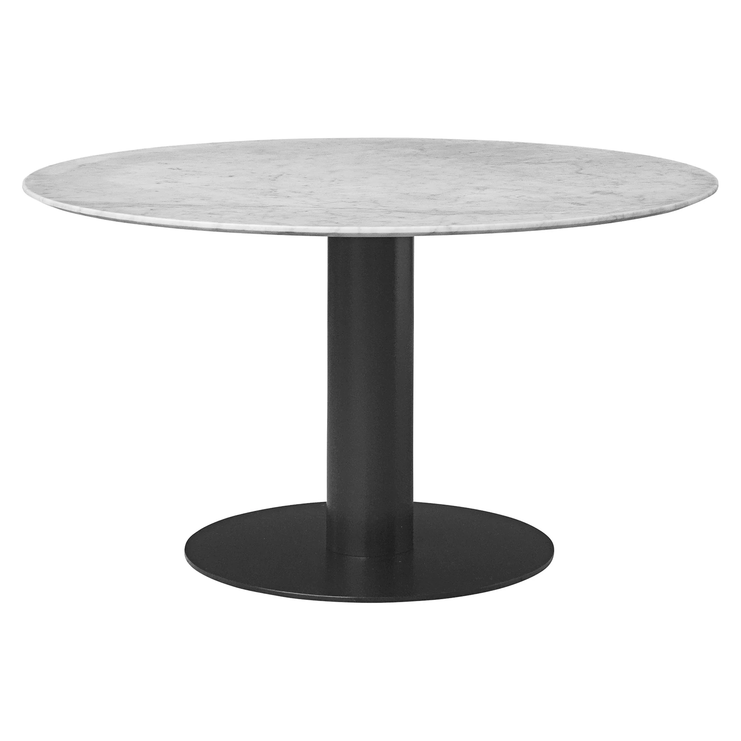 Gubi 2.0 Matbord Bianco Carrara/svart &Oslash;130 Cm - Matbord & Barbord Metall Svart - 10012774
