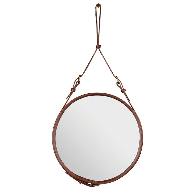 Adnet Väggspegel Cirkulär 45 cm, Brun