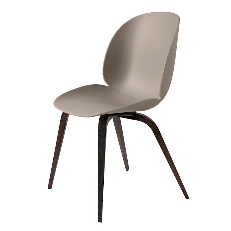 Beetle Stol Oklädd, Wood Base Rökt Ek, Beige