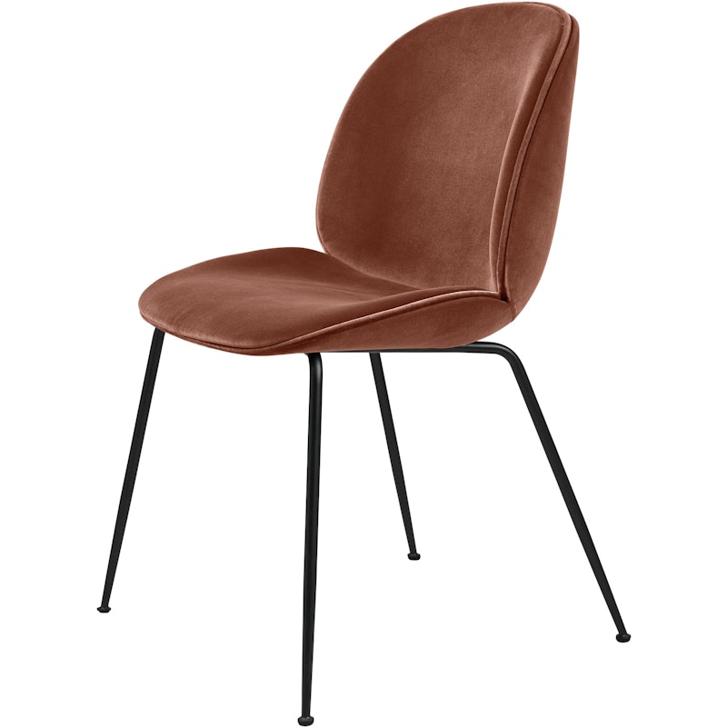 Beetle Stol Klädd Black Base/ Velvet, Rusty Red