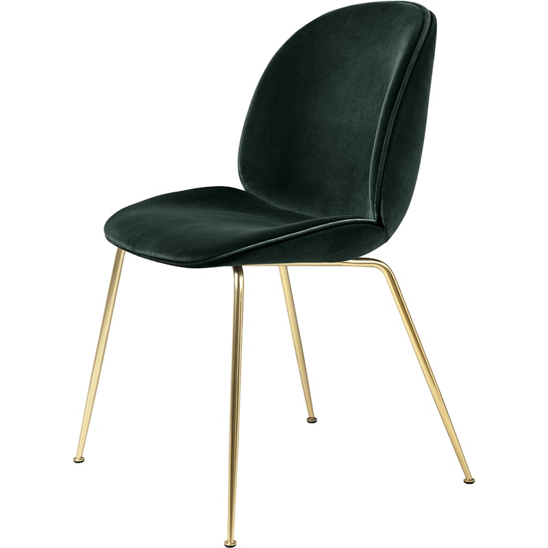 Beetle Stol Klädd Brass Base/ Velvet, Dark Green