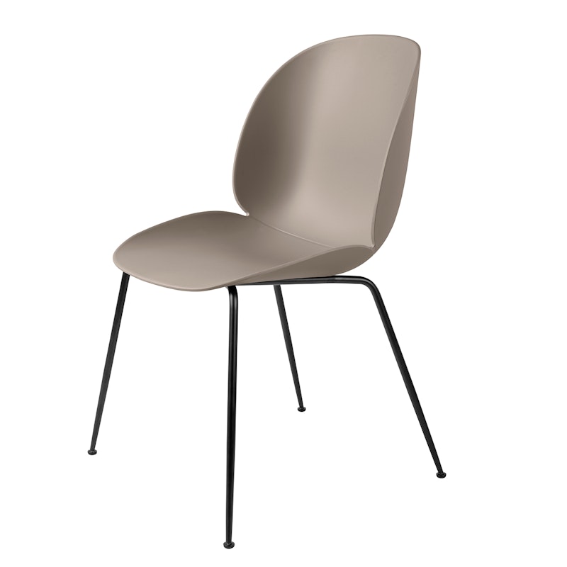 Beetle Stol Oklädd, Conic Base Svart, Beige