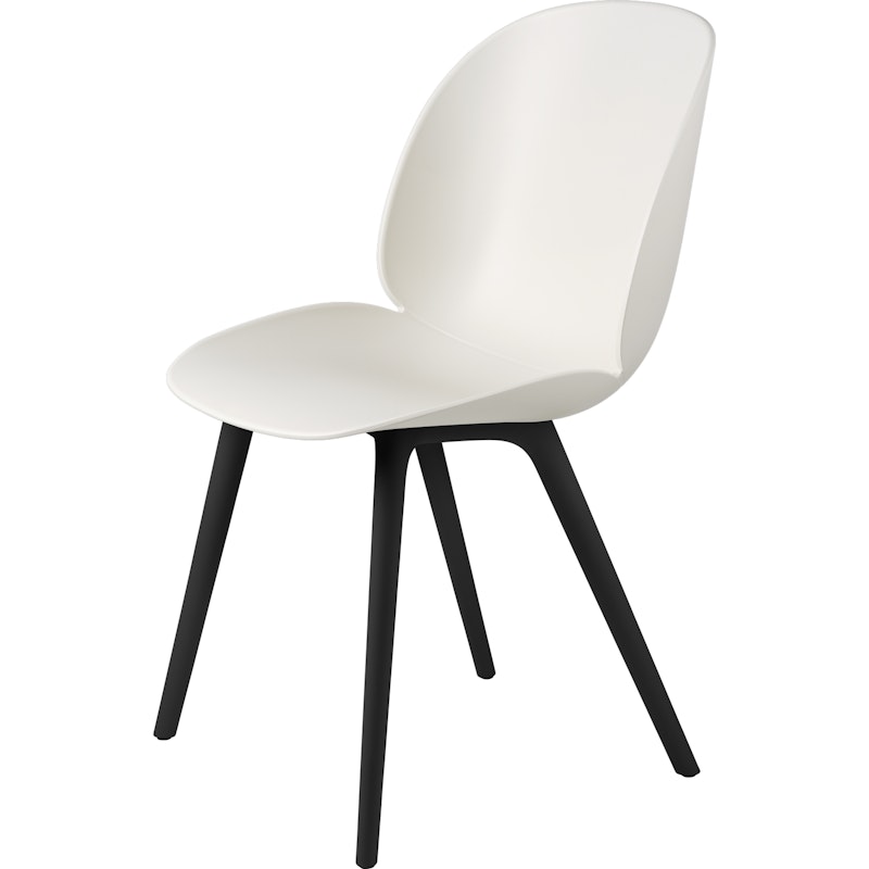 Beetle Stol Oklädd Plast Black Base, Alabaster White