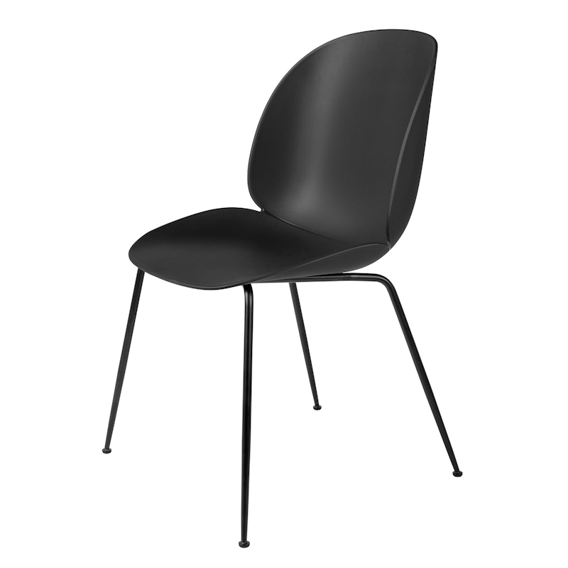 Beetle Stol Oklädd, Conic Base Svart, Svart