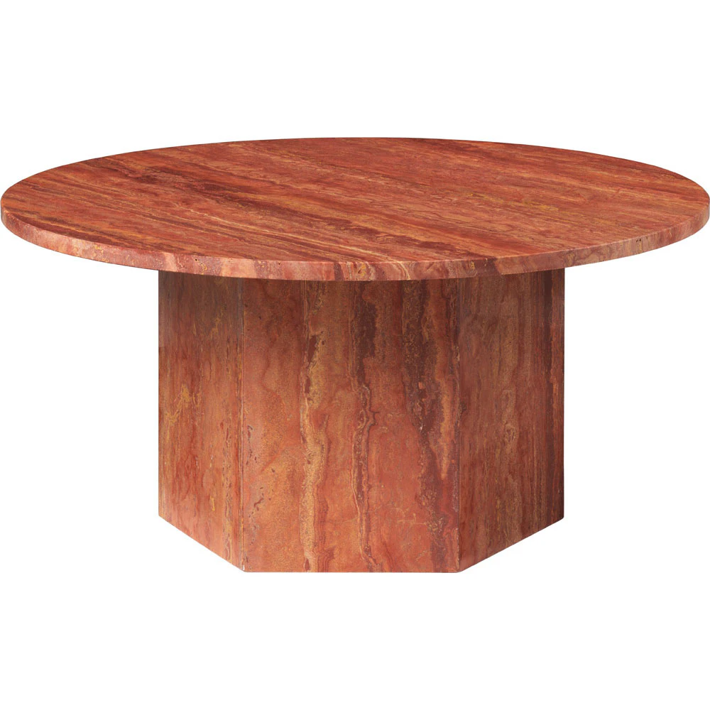 Gubi Epic Soffbord Rund 80 Cm Burnt Red - Soffbord Travertin Burnt Red - 10042385