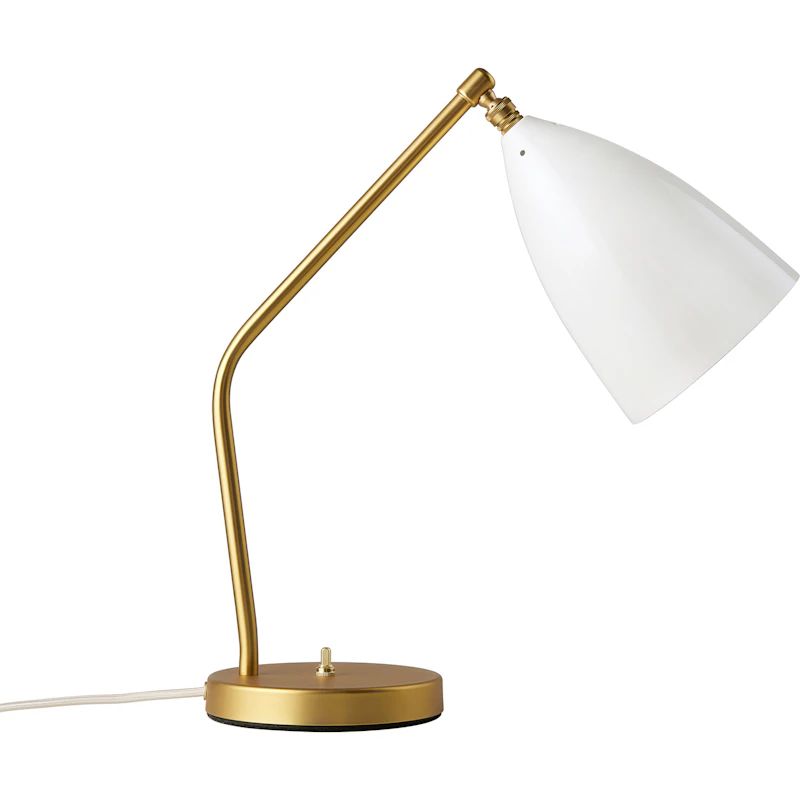 Gräshoppa Bordslampa, Glossy Alabaster White