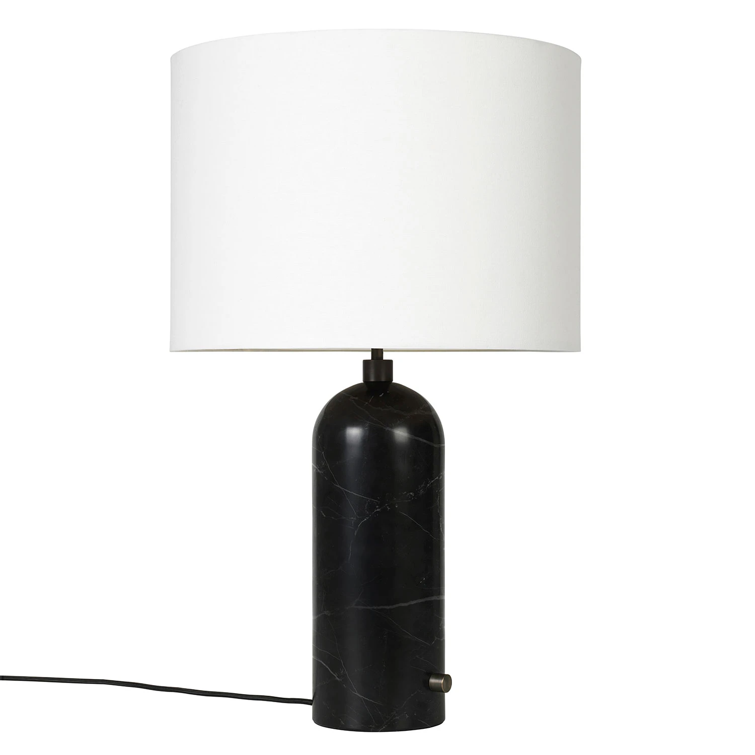Gubi Gravity Bordslampa Stor Svart Marmor / Vit - Bordslampor Textil Vit - 10012317