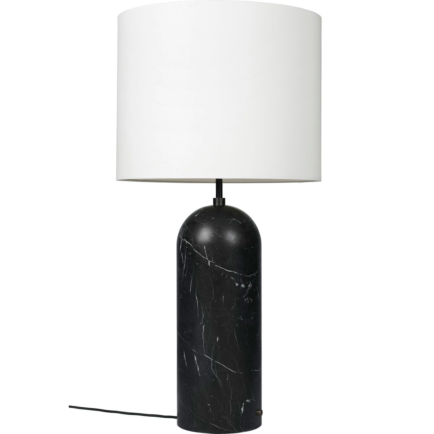 Gubi Gravity Xl Golvlampa Låg Svart Marmor / Vit - Golvlampor Textil Vit - 10012269