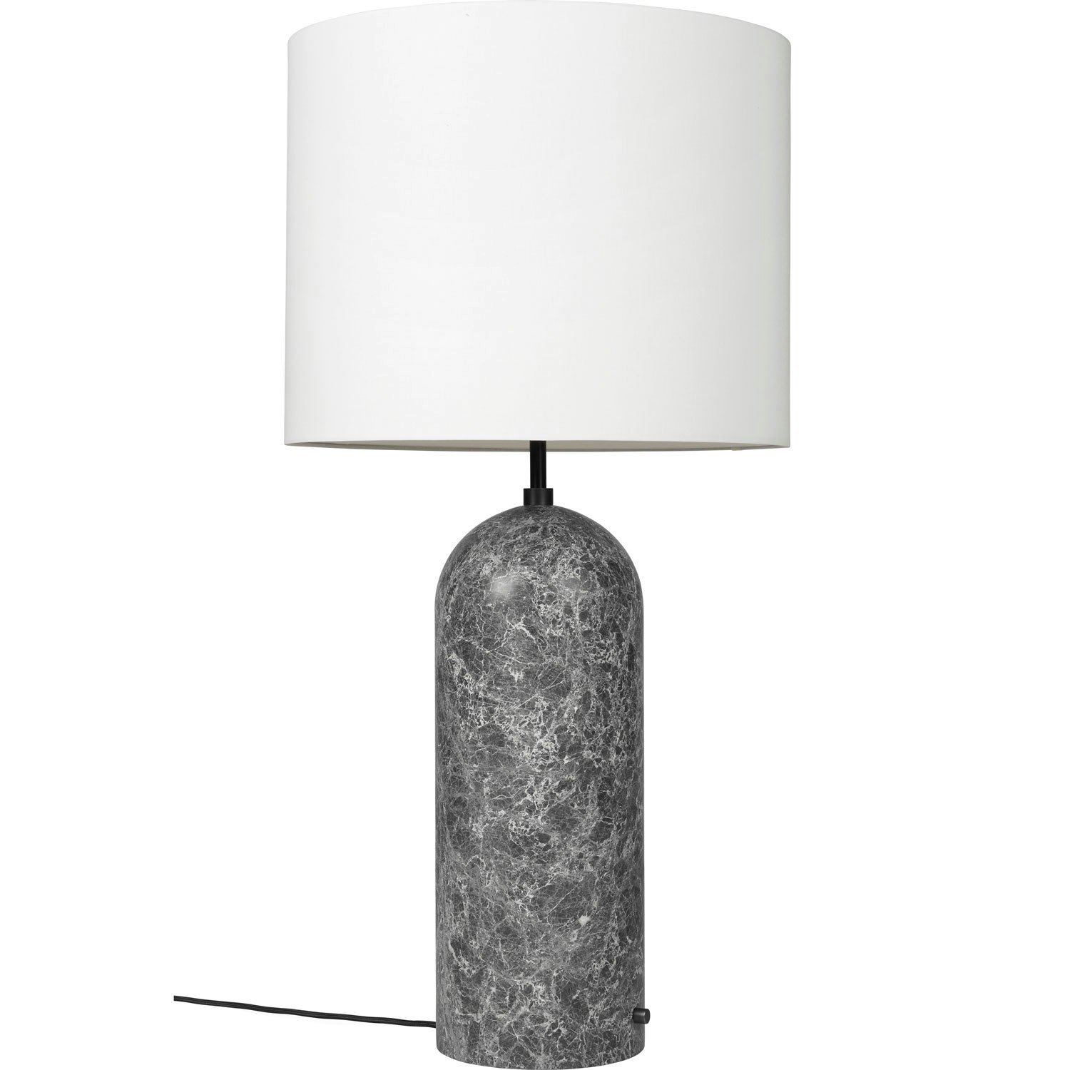 Gubi Gravity Xl Golvlampa Låg Grå Marmor / Vit - Golvlampor Textil Vit - 10012271