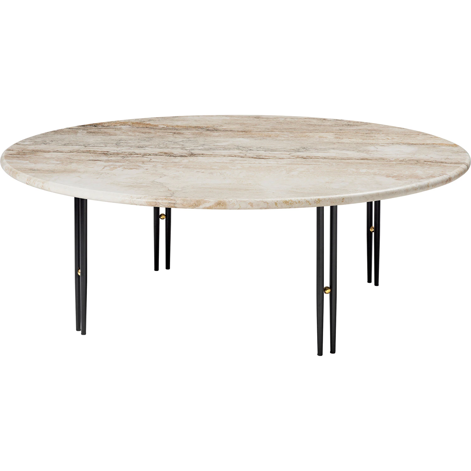 Gubi Ioi Soffbord &Oslash;100 Cm / Svart - Soffbord Travertin Beige - 10129143