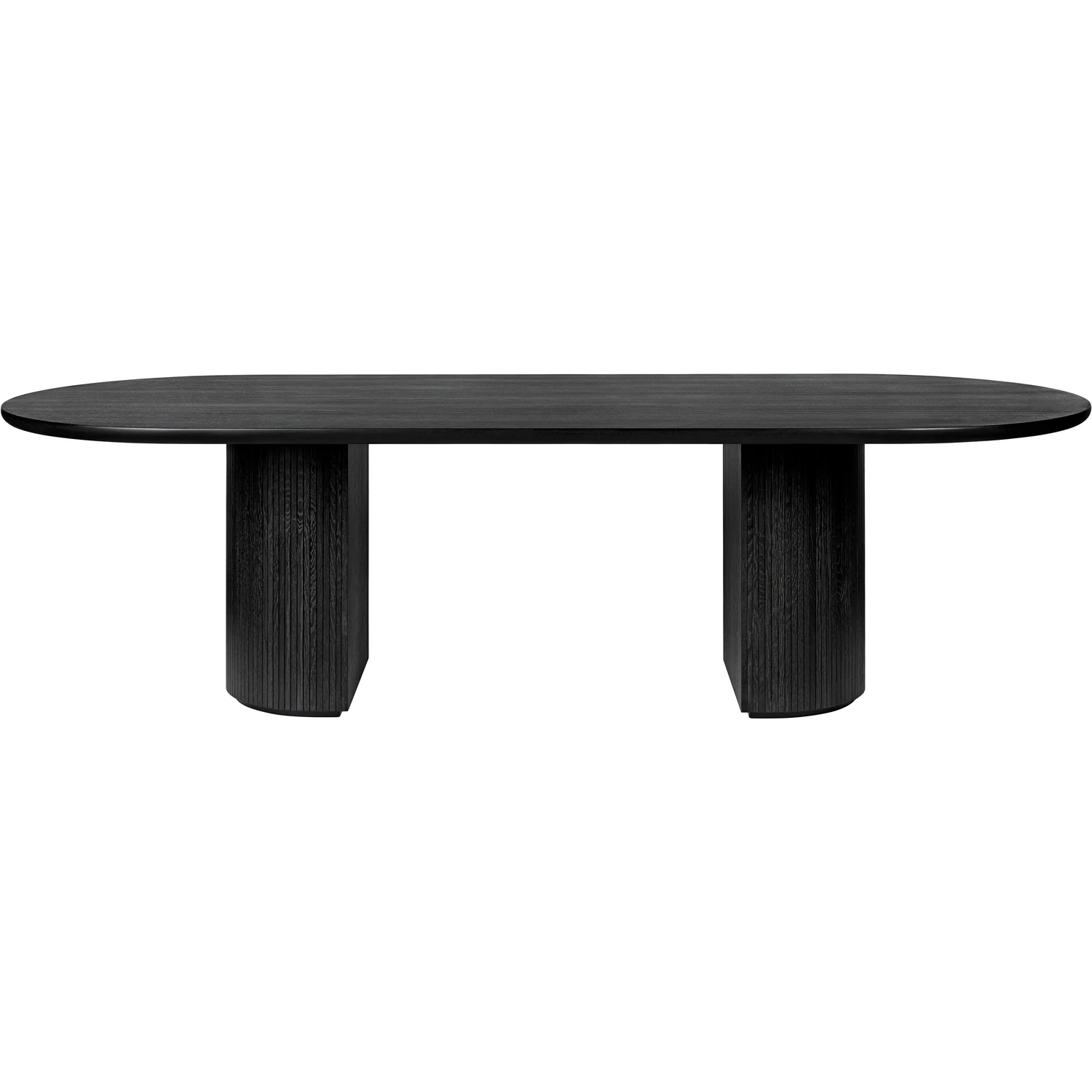 Gubi Moon Matbord Elliptical Fan&eacute;r Brunsvart 258x101 Cm - Matbord & Barbord Svart Betsad Ek Brunsvart - 10042409