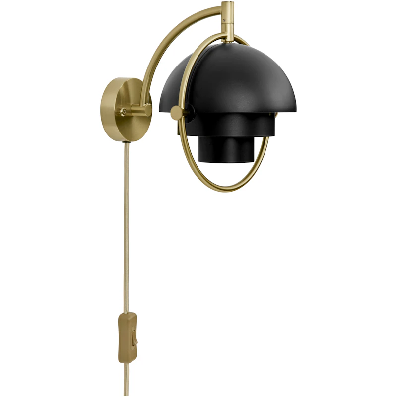 Multi-Lite Vägglampa, Black Semi Matt / Brass