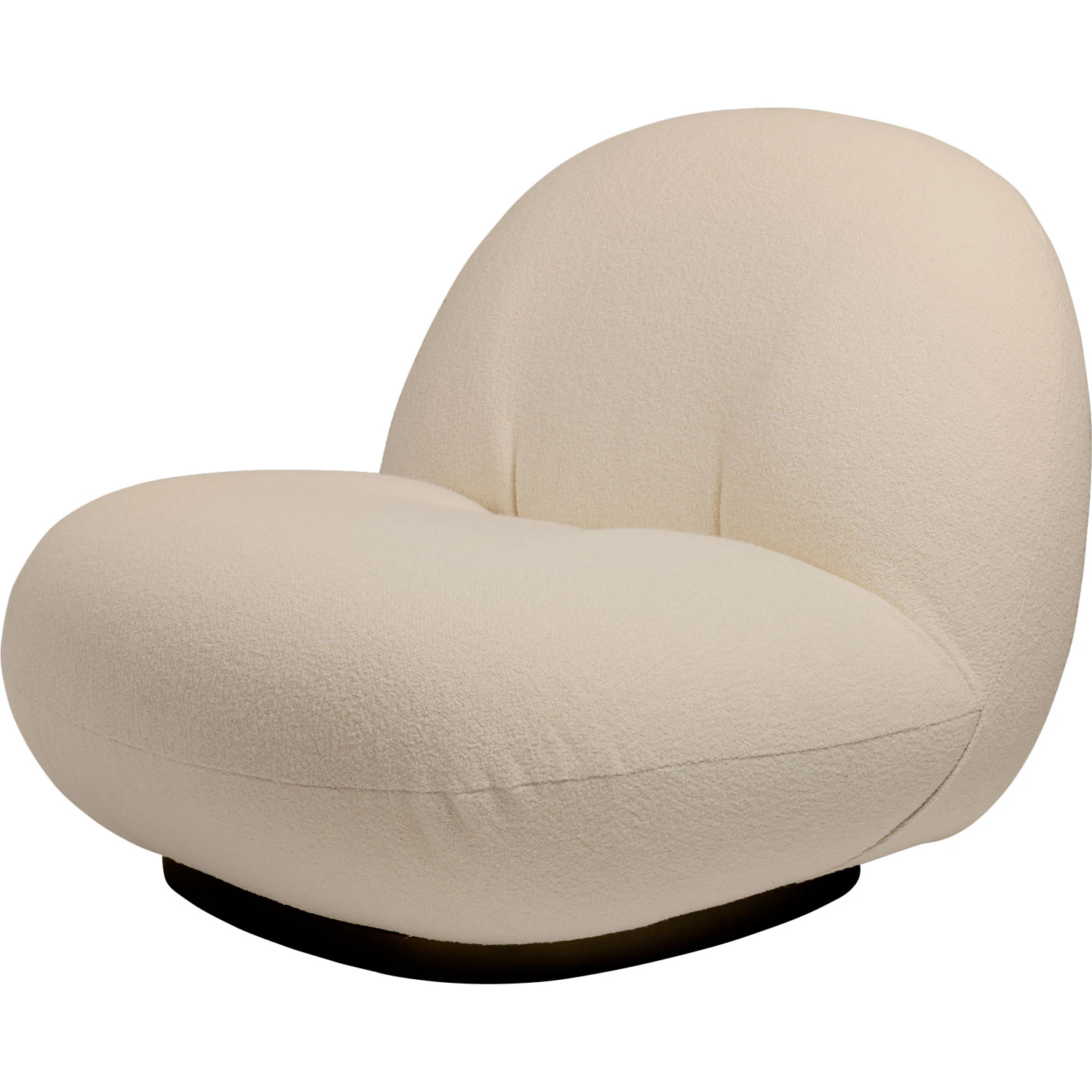 Gubi Pacha Loungef&aring;t&ouml;lj Pg3 Harp 24 Svart Fot - F&aring;t&ouml;ljer Ullboucl&eacute; Natural - 10062200