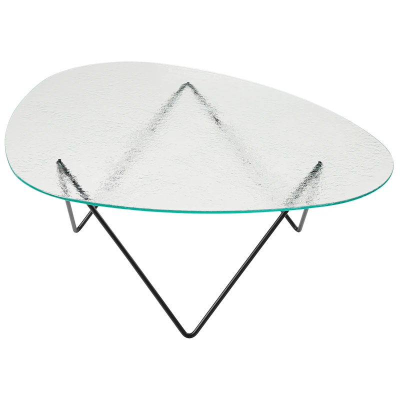 Pedrera Soffbord Texturerat Glas, Klar / Svart