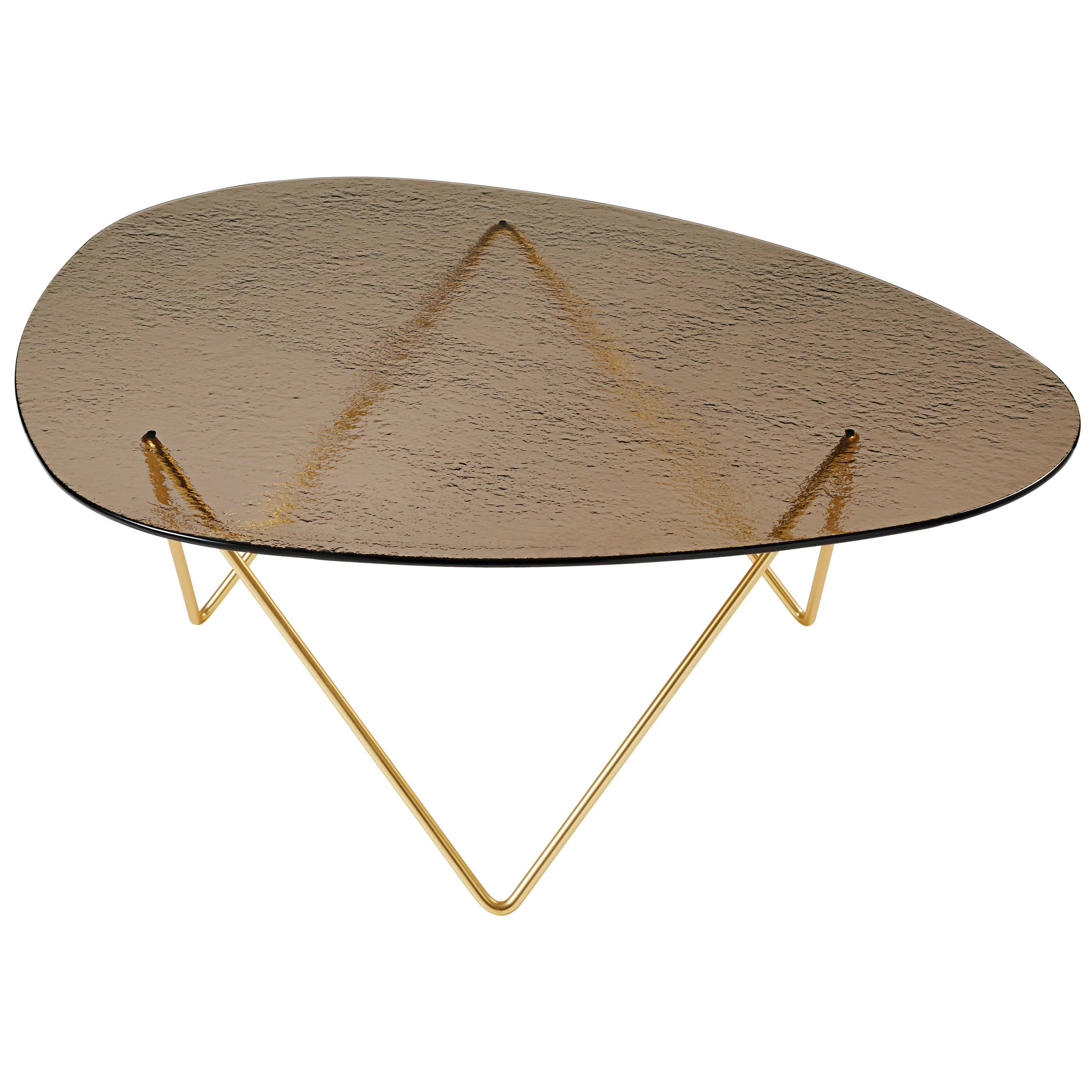 Gubi Pedrera Soffbord Texturerat Brons / M&auml;ssing - Soffbord Glas Brons - 10148707