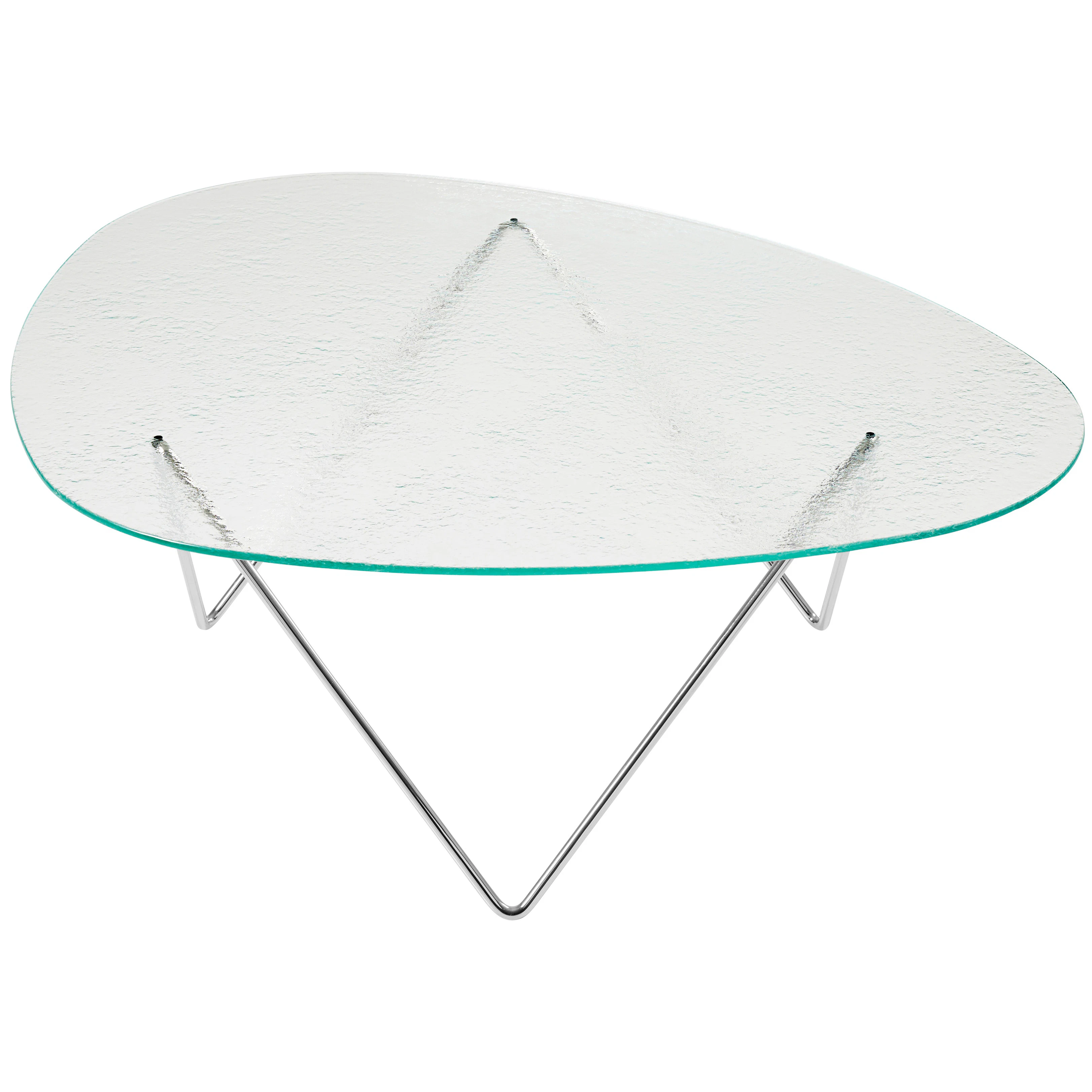 Gubi Pedrera Soffbord Texturerat Klar / Krom - Soffbord Glas Klar - 10148699