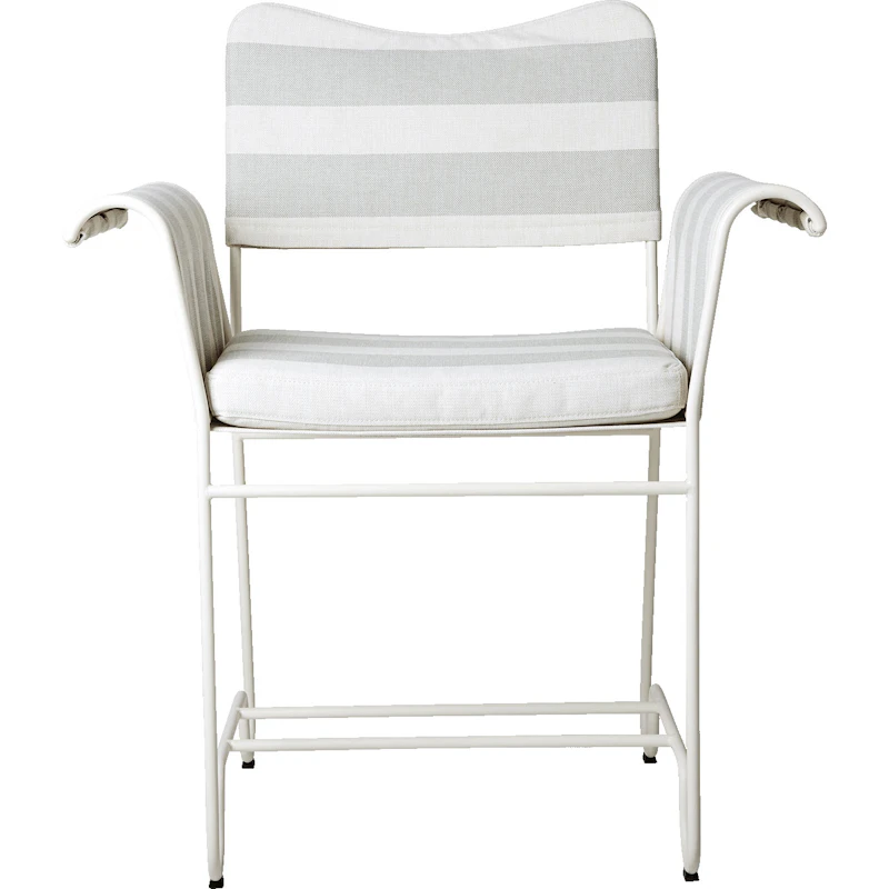 Tropique Matstol, Classic White Semi Matt / Leslie Stripe 20