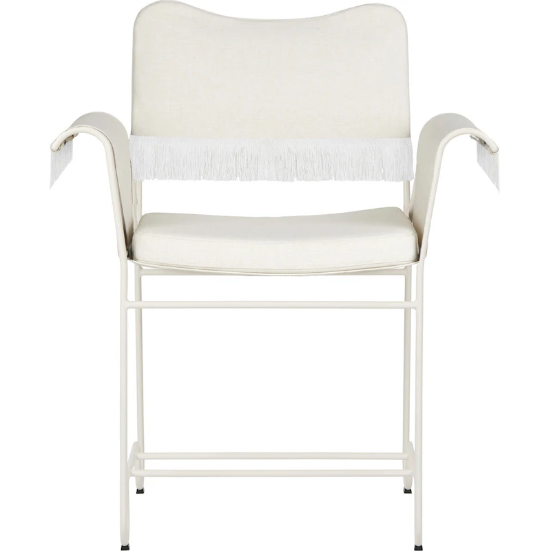 Tropique Matstol Med Fransar, Classic White Semi Matt / Leslie 06