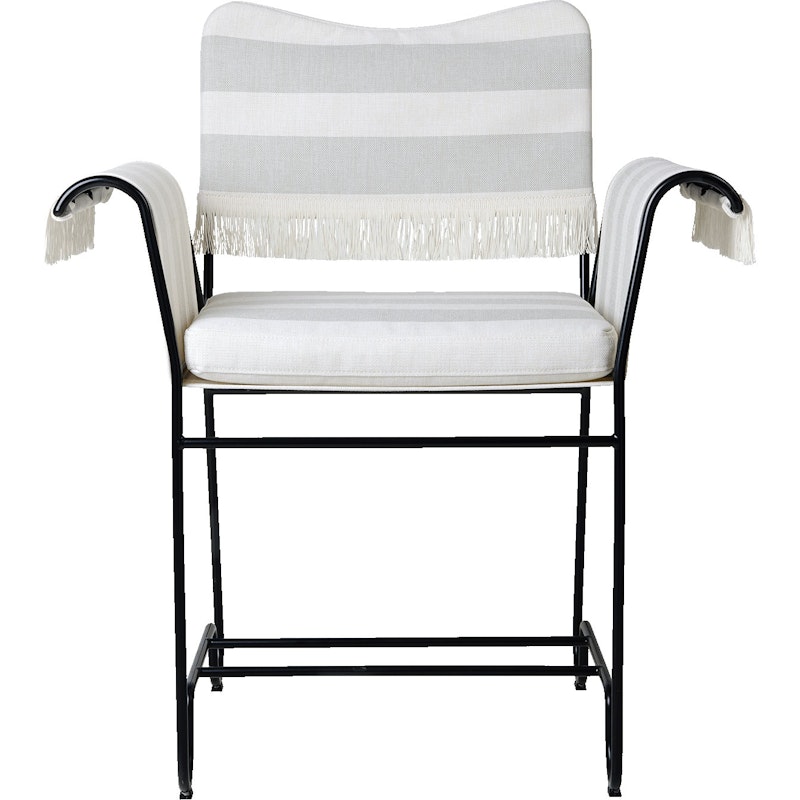Tropique Matstol Med Fransar, Classic Black / Leslie Stripe 20
