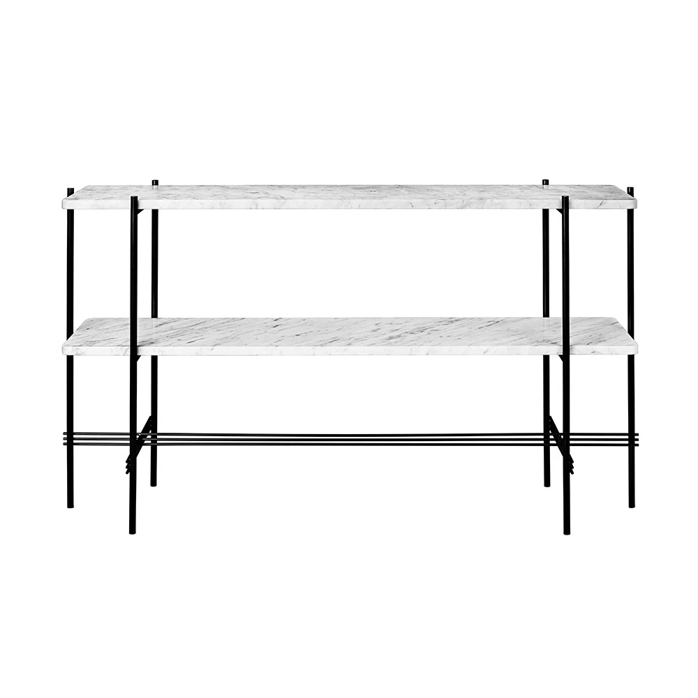 Gubi Ts Console 2 Hyllor Svart/vit Marmor - Sk&auml;nkar & sideboards St&aring;l Svart - 10017346
