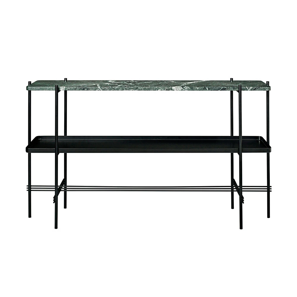 Gubi Ts Console 2 Hyllor Svart/gr&ouml;n Marmor - Sk&auml;nkar & sideboards St&aring;l Svart - 10017358