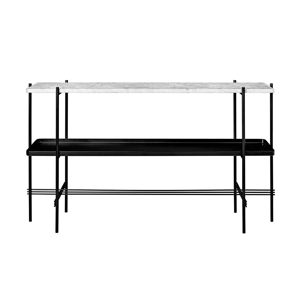 Gubi Ts Console 2 Hyllor Svart/vit Marmor - Sk&auml;nkar & sideboards St&aring;l Svart - 10017356