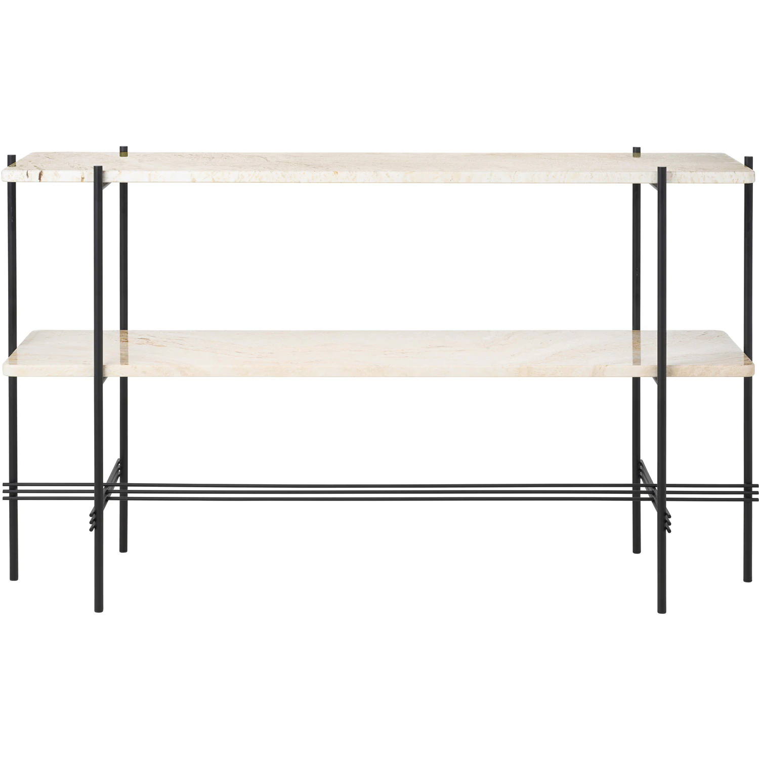 Gubi Ts Console Sidobord 120x30x72 Cm Svart / Neutralt Vit - Sidobord & Avlastningsbord Travertin Vit - 10074033