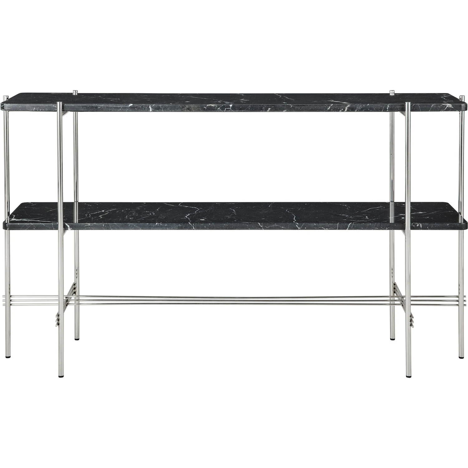 Gubi Ts Console Sidobord 120x30x72 Cm Polerat St&aring;l / Svart Marquinamarmor - Sidobord & Avlastningsbord Nero Marquina Svart - 10121700