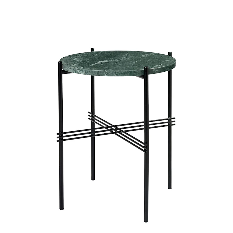 TS Sidobord 40 cm, Svart / Grön Guatemalamarmor