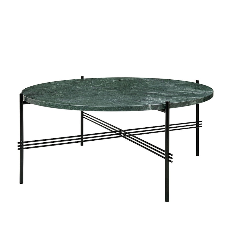 TS Soffbord 80 cm, Svart / Grön Guatemalamarmor