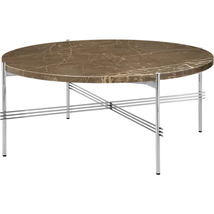 Gubi Ts Soffbord 80 Cm Polerat St&aring;l / Brun - Soffbord Emperadormarmor Brun - 10123080