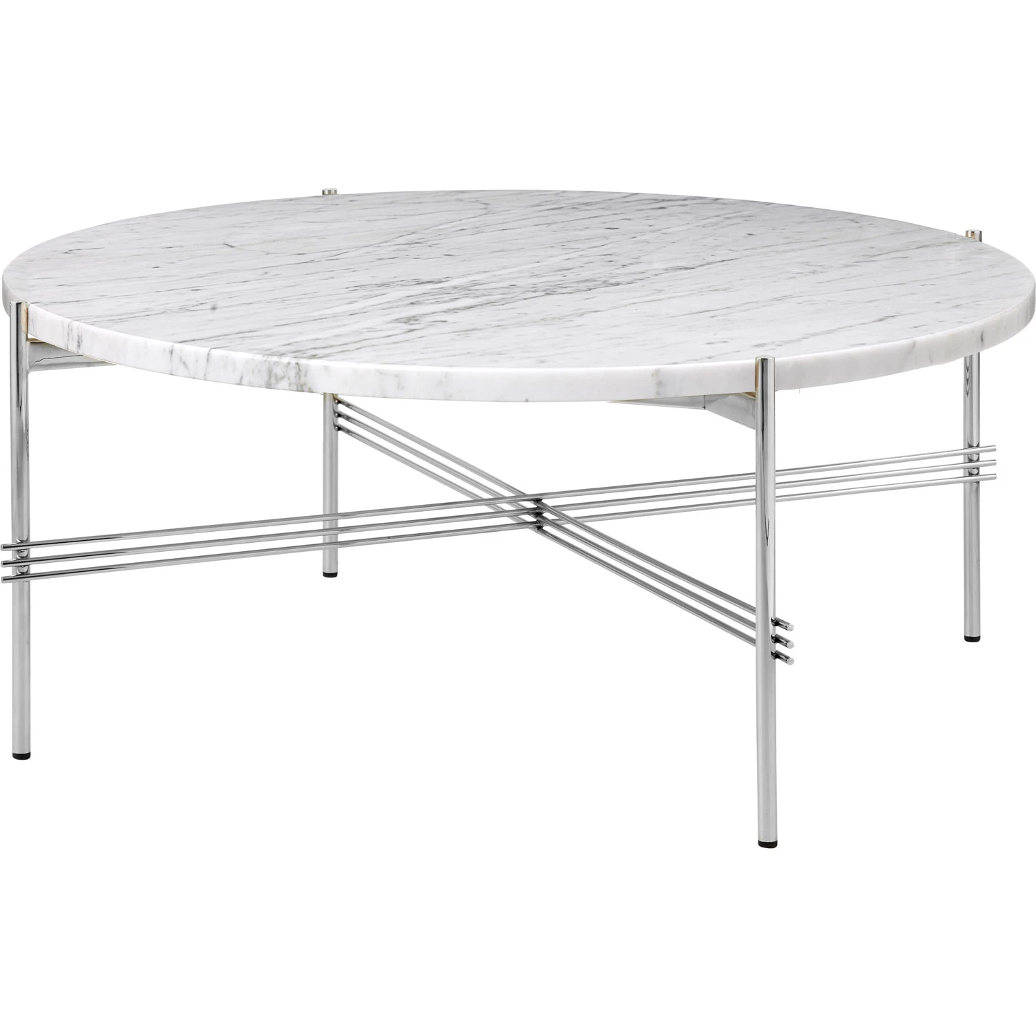 Gubi Ts Soffbord 80 Cm Polerat St&aring;l / Vit - Soffbord Carraramarmor Vit - 10121698