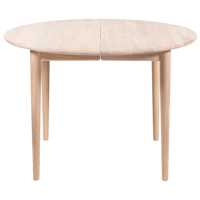 893 Matbord Förlängningsbar Ø120 cm, Vitoljad Ek