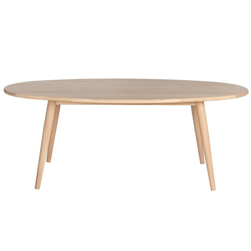 Haslev Symphony Coffee Table 08, Oiled Oak with Wooden base and legs in oiled oak