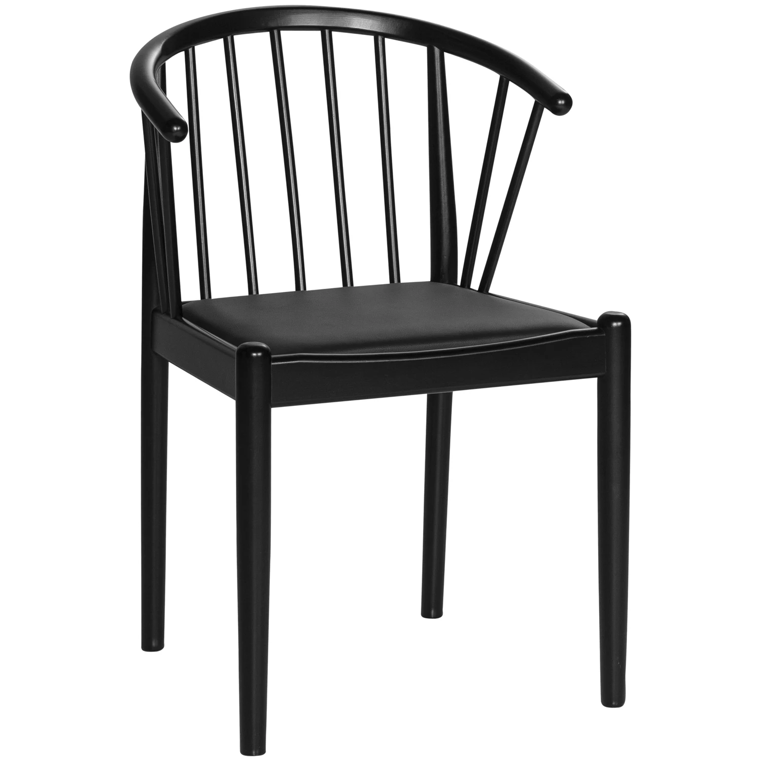 Haslev Lindeberg Stol Svartlackad Bok / L&auml;dersits - Stolar Ek Svartbetsad Ek - LINS-MB10-EGSB