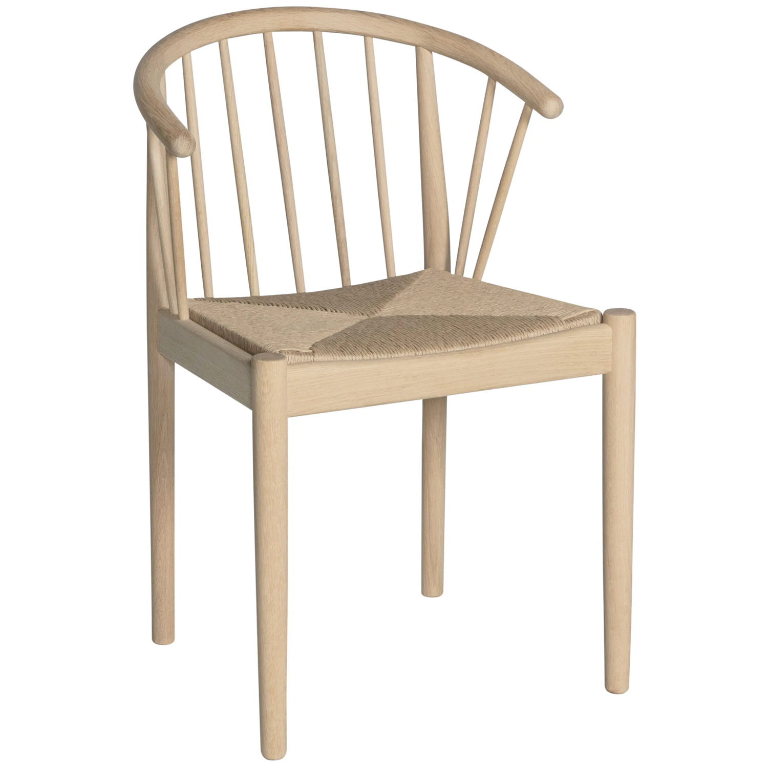 Haslev Lindeberg Stol Vitoljad / Fl&auml;tad Sits - Stolar Ek Vitoljad Ek - LINS-0011-EGOH