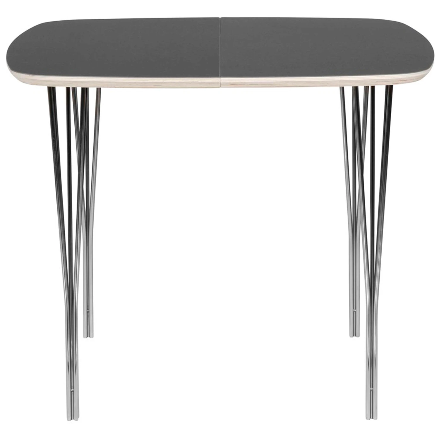 Haslev Symphony 86 Matbord 90x90 Cm Grafit / Krom - Matbord & Barbord Laminat Grafit - SYMH86-LAOB-SP00CR74