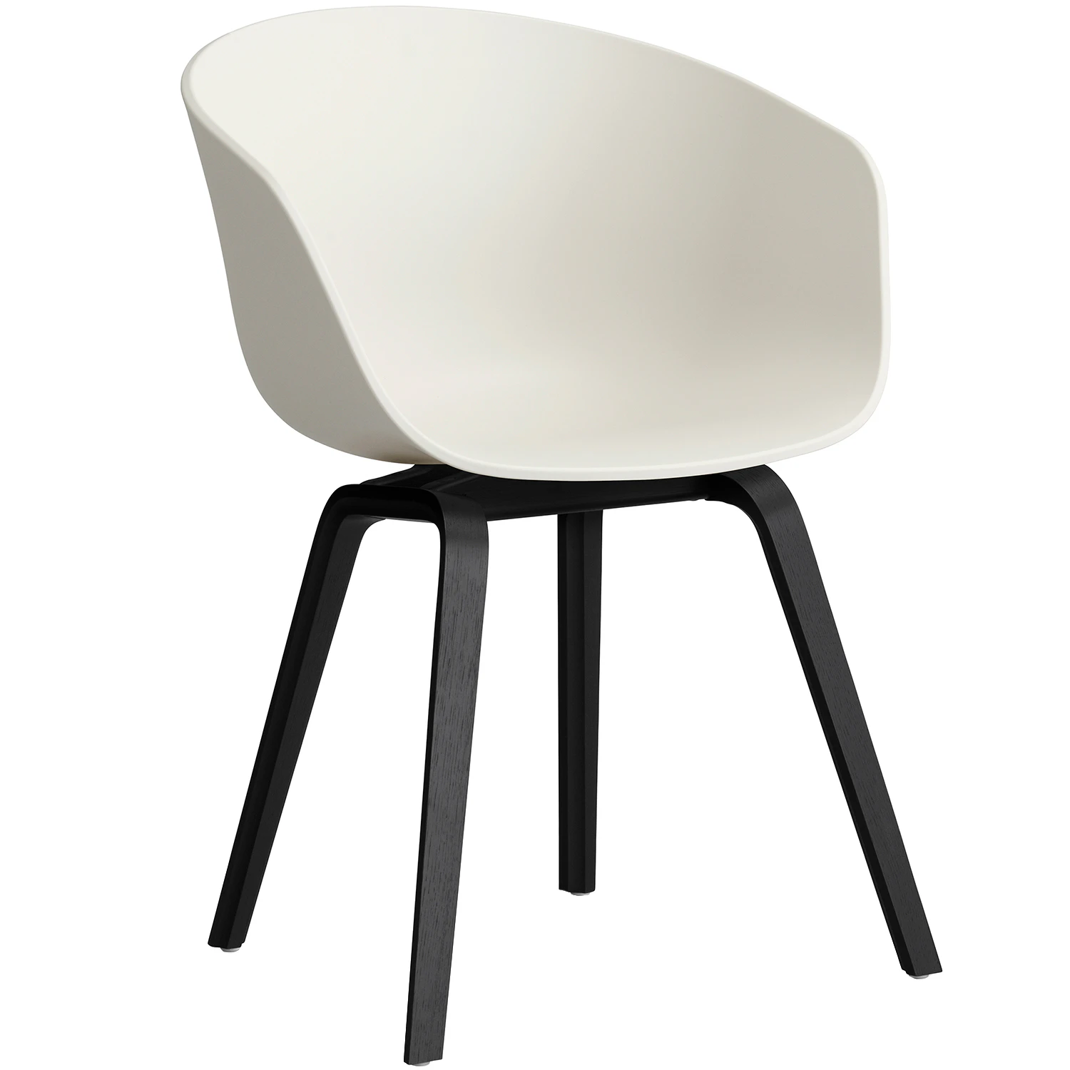 Hay Aac 22 2.0 Karmstol Svartlackad Ek / Melange Cream - Stolar &Aring;tervunnen Polypropen Melange Cream - AA205-D156-AA51-01UF