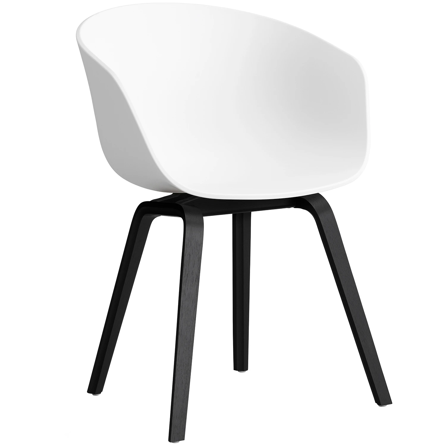 Hay Aac 22 2.0 Karmstol Svartlackad Ek / Vit - Stolar &Aring;tervunnen Polypropen Vit - AA205-D159-AA51-01UF
