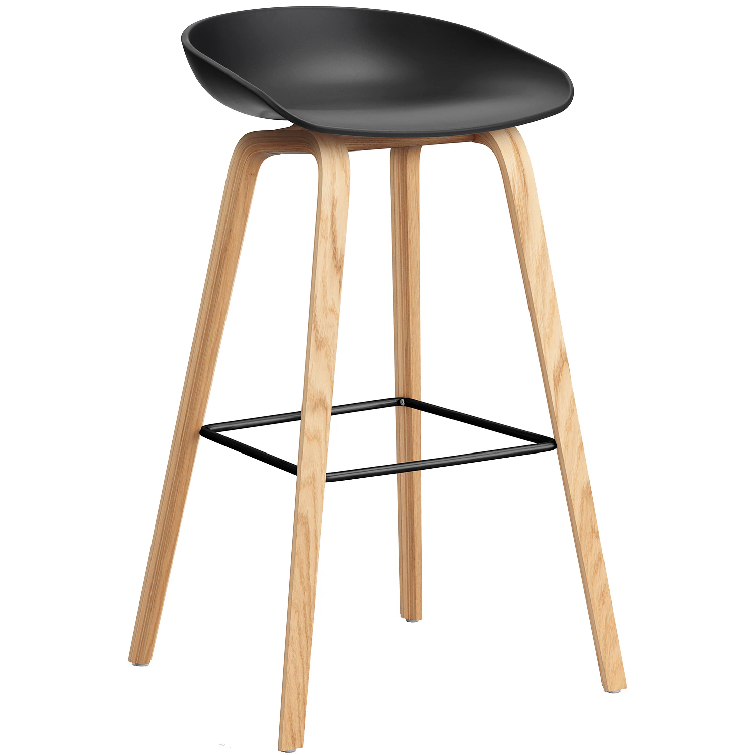 Hay Aas 32 2.0 Barstol 75 Cm Lackad Ek / Svart/svart - Barstolar Polypropylen Svart - AA012-D168-AA51-01UF