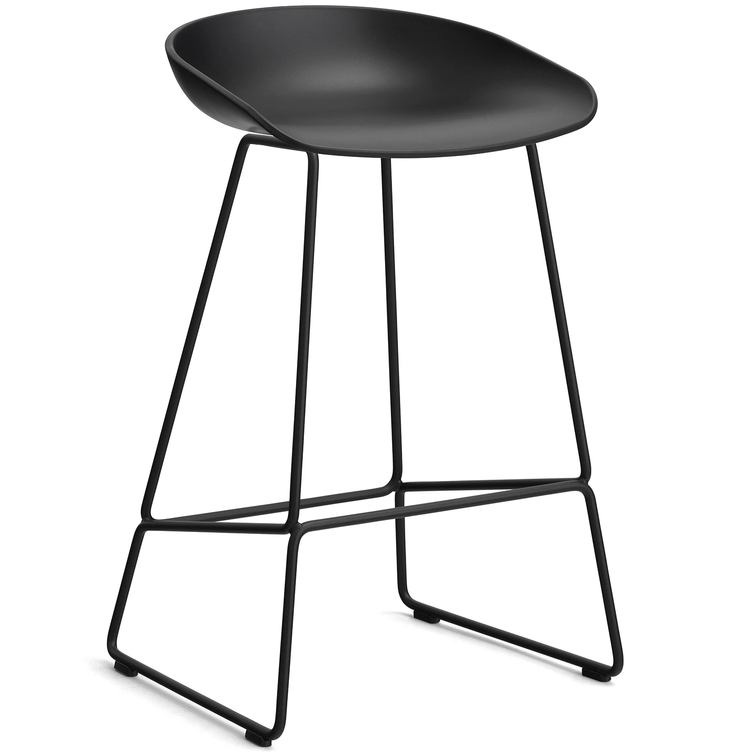 Hay Aas 38 2.0 Barstol 65 Cm Rostfritt St&aring;l Svart / Svart - Barstolar &Aring;tervunnen Polypropen Svart - AA073-D168-AA51-01UF