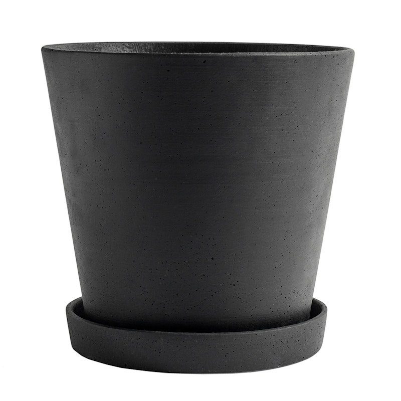 Flowerpot Kruka Med Fat Svart, Ø26 cm XXL