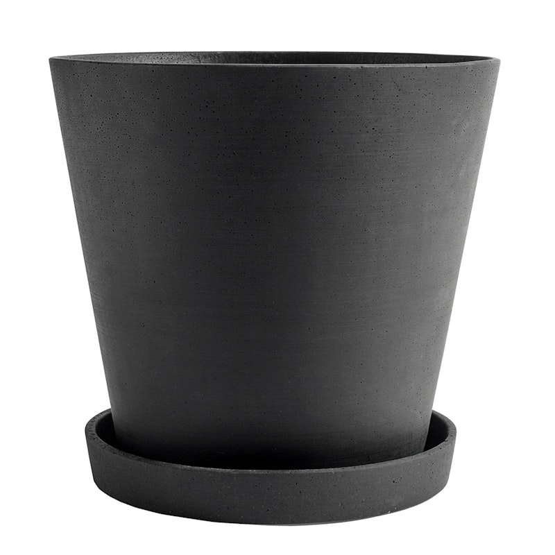 Flowerpot Kruka Med Fat Svart, Ø34 cm XXXL