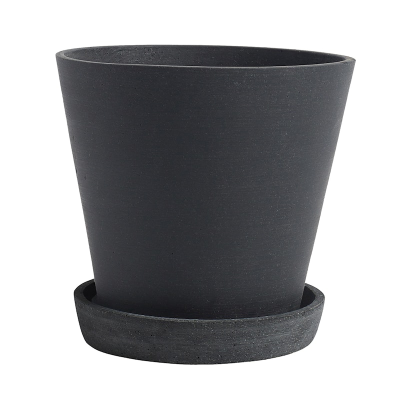 Flowerpot Kruka Med Fat Svart, Ø17.5 cm L