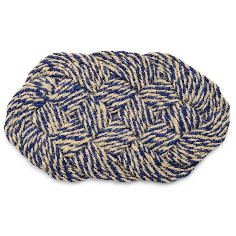 Coco Dörrmatta Swirl 40x80 cm, Blue / Off-white