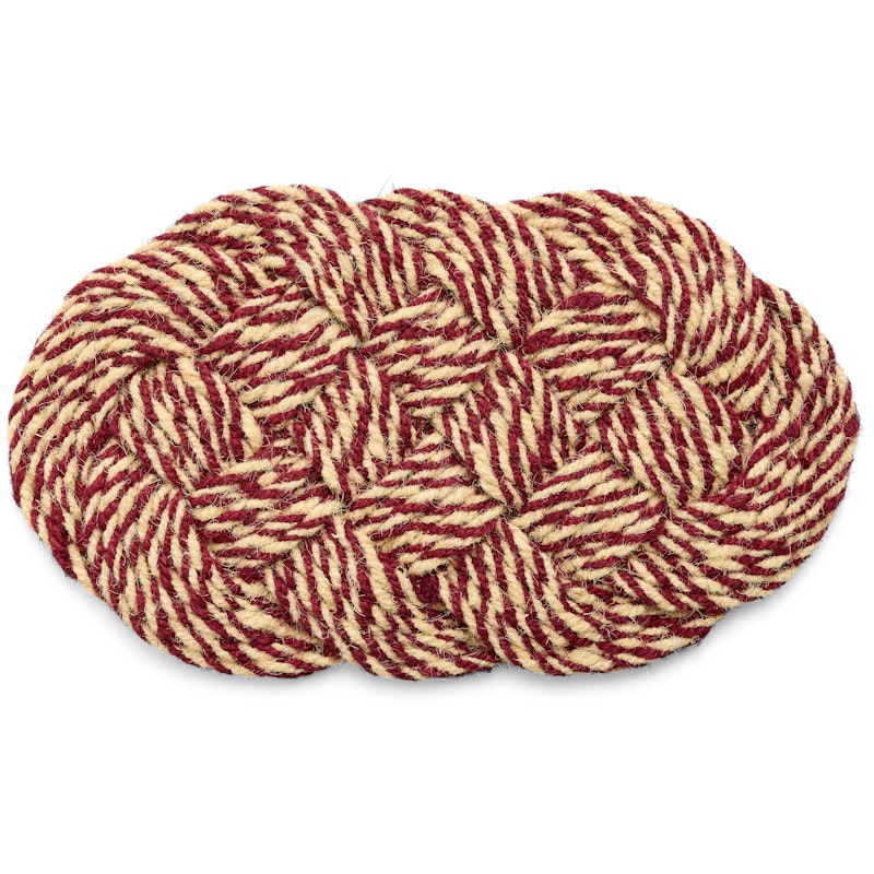 Coco Dörrmatta Swirl 40x80 cm, Bordeaux / Off-white
